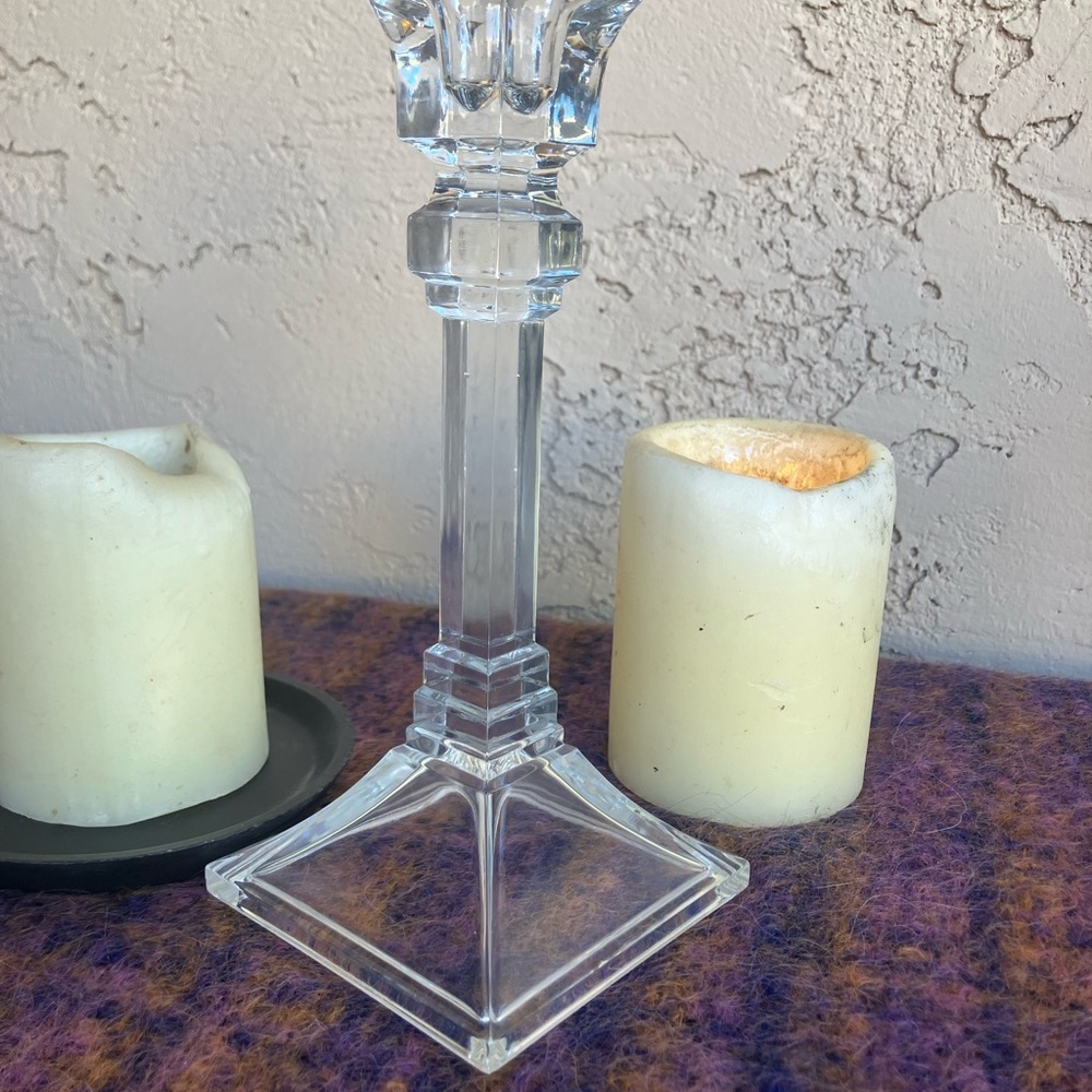 Crystal Clear Glass Candle Holder